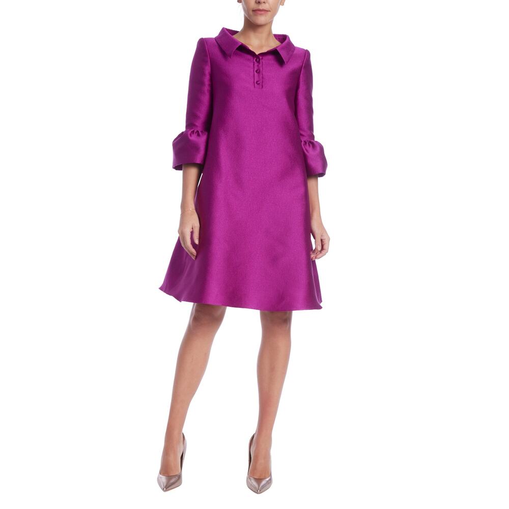 Badgley Mischka Purple A Line Dress Bell Sleeve NWT Size 10 Runway